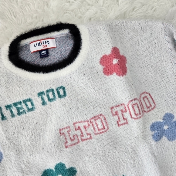 Limited Too Girls Eyelash Sweater. Color: Ivory. Size Large (12-14). New. - Picture 4 of 9